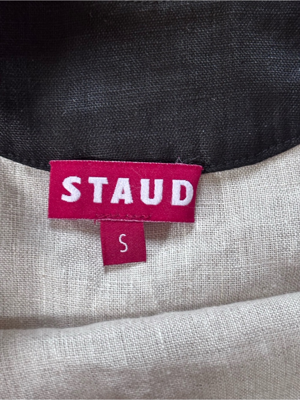 STAUD Renata Two-Toned, Scalloped, Linen Dress- Small. NWT - Picture 4 of 7